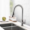 Kitchen Faucets Single Handle Kitchen Sink Faucet Brushed Nickel Stainless Steel Pulldown Head Faucet - Silver