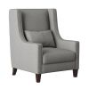 1pc Traditional Accent Chair with Pillow Nailhead Trim Light Gray Polyester Upholstered Solid Wood Furniture Modern Living Room Chair - as Pic