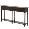 Console Table Sofa Table Easy Assembly with Two Storage Drawers and Bottom Shelf for Living Room, Entryway - Espresso