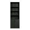 Traditional 5 Shelf Bookcase with Doors - Black