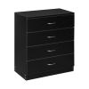 [FCH] Modern Simple 4-Drawer Dresser Black - As shown in the figure