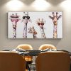 Hand Painted Oil Painting  Horizontal Abstract Animals Giraffe Modern Living Room Hallway Bedroom Luxurious Decorative Painting - 100x150 - 01