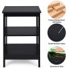 Set of 2 Multifunctional 3-Tier Nightstand Sofa Side Table with Reinforced Bars and Stable Structure - Black