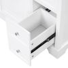 30" Bathroom Vanity with Sink Top, Bathroom Vanity Cabinet with Door and Two Drawers, MDF Boards, Solid Wood, One Package - White