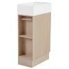 18.6" Bathroom Vanity with Sink, Bathroom Vanity Cabinet with Two-tier Shelf, Left or Right Orientation - Natural