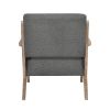 Modern Tufted Back Accent Chair 1pc Dark Gray Upholstery Antique Finish Solid Rubberwood Unique Design Furniture - as Pic