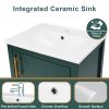 20" Bathroom Vanity with Sink, Bathroom Cabinet with Soft Closing Door, Storage Rack and Open Shelf - Green