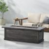 ANCHORAGE 56'' WOOD RECTANGULAR MGO FIRE TABLE GREY - 50,000 BTU - as Pic