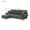 84 " Convertible Sectional Sofa, Modern Chenille L-Shaped Sofa Couch with Reversible Chaise Lounge, Fit for Living Room, Apartment(2 Pillows)   - Gree