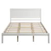 Platform Bed Frame with Headboard , Wood Slat Support , No Box Spring Needed ,Queen - White