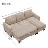 81"Reversible Sectional Couch with Storage Ottoman L-Shaped Sofa,Sectional Sofa with Chaise,Nailheaded Textured Fabric 3 pieces Sofa Set,Warm Grey - W