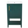 20" Bathroom Vanity with Sink, Bathroom Cabinet with Soft Closing Door, Storage Rack and Open Shelf - Green