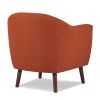 Orange Fabric Upholstered Accent Chair 1pc Espresso Finish Legs Button Tufted Solid Wood Furniture Living Room Chair - as Pic