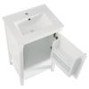 20" Bathroom Vanity with Sink, Bathroom Cabinet with Soft Closing Door, Storage Rack and Open Shelf - White