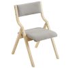 2 Pack Modern Folding Chairs with Padded Seat and Back, Wooden Dining Chairs Extra Chair for Guests Living Room Office Wedding Party - as picture