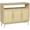 Sideboard Buffet Cabinet with Rattan Doors, Natural - As Picture