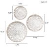 Distressed White Floral 3-piece Carved Wood Wall Decor Set - as Pic