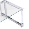 Silver Chrome Side Table, 2-Tier Acrylic Glass End Table for Living Room&Bedroom - Chrome