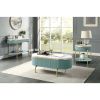 Glam Contemporary Light Teal 1pc Coffee Table White Faux Marble Top Living Room Table W Drawer - as Pic