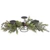 Northlight 26" Triple Candle Holder with Frosted Foliage and Pine Cones Christmas Decor - Northlight