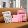 9Pcs Clothes Storage Bags Water-Resistant Travel Luggage Organizer Clothing Packing Cubes - Pink