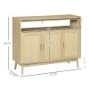 Sideboard Buffet Cabinet with Rattan Doors, Natural - As Picture