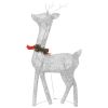 Christmas Reindeer Family 106.3"x2.8"x35.4" Silver Cold White Mesh - Silver