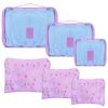 9Pcs Clothes Storage Bags Water-Resistant Travel Luggage Organizer Clothing Packing Cubes - Purple Cherry