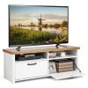 41.5 Inch Modern TV Stand with 2 Cabinets for TVs up to 48 Inch - White