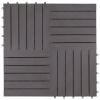 Decking Tiles 20 pcs Gray Wash 11.8"x11.8" Solid Acacia Wood - Grey