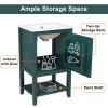 20" Bathroom Vanity with Sink, Bathroom Cabinet with Soft Closing Door, Storage Rack and Open Shelf - Green