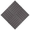 Decking Tiles 20 pcs Gray Wash 11.8"x11.8" Solid Acacia Wood - Grey