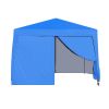 Outdoor 10x 10Ft Pop Up Gazebo Canopy Tent Removable Sidewall with Zipper,2pcs Sidewall with Windows,with 4pcs Weight sand bag,with Carry Bag - Blue