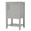 20" Bathroom Vanity with Sink, Bathroom Cabinet with Soft Closing Door, Storage Rack and Open Shelf - Grey