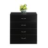 [FCH] Modern Simple 4-Drawer Dresser Black - As shown in the figure