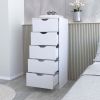 Logan White 5 Narrow Drawer Dresser - as Pic