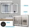 40*24 LED Lighted Bathroom Wall Mounted Mirror with High Lumen+Anti-Fog Separately Control+Dimmer Function - White