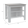 Ontario 2 Piece Kitchen Set, Kitchen Island + Pantry Cabinet , White /Light Gray - White /Light Gray