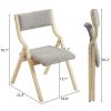 2 Pack Modern Folding Chairs with Padded Seat and Back, Wooden Dining Chairs Extra Chair for Guests Living Room Office Wedding Party - as picture