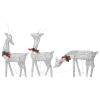 Christmas Reindeer Family 106.3"x2.8"x35.4" Silver Cold White Mesh - Silver