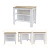 Norfolk 2 Piece Kitchen Set, Kitchen Island + Upper Wall Cabinet , White /Walnut - White /Light Oak