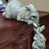 Desktop Decor; Elephant Shape Ornament Resin Craftwork Decor - Gray