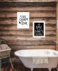 "Clean/Shower Together" 2-Piece Vignette by Fearfully Made Creations, Ready to Hang Framed Print, White Frame - as Pic