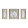 Framed Rice Paper Palm Leaves 3-piece Shadowbox Wall Decor Set - as Pic