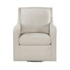 Modern Living Room Accent Chair 1pc Beige Fabric Upholstered Swivel Chair Solid Wood Frame Wooden Furniture - as Pic