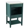 20" Bathroom Vanity with Sink, Bathroom Cabinet with Soft Closing Door, Storage Rack and Open Shelf - Green