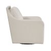 Modern Living Room Accent Chair 1pc Beige Fabric Upholstered Swivel Chair Solid Wood Frame Wooden Furniture - as Pic