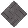 Decking Tiles 10 pcs Gray Wash 11.8"x11.8" Solid Acacia Wood - Grey