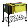 Oceanstar Portable 1-Tier Metal Rolling File Cart, Black - 1MRC1491