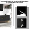 Modern TV Stand with 5 Champagne Legs - Durable, Stylish and Spacious, TVs Up to 75'' - Black